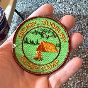 Vintage Camp Patch with Tent Design